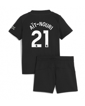 Billige Fotballdrakt Manchester City Rayan Ait-Nouri #21 Replika Bortedraktsett Barn 2025-26 Kortermet (med bukser)